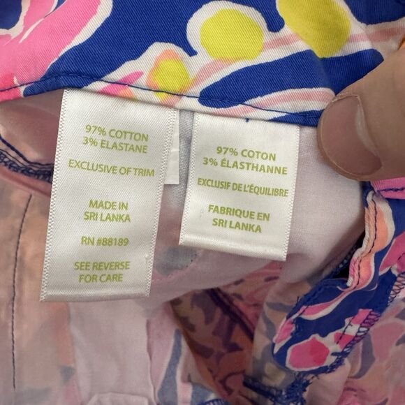 Lilly‎ Pulitzer Pants Womens Size 00 Pink Blue Callahan Chino Catch and Release - Picture 9 of 9